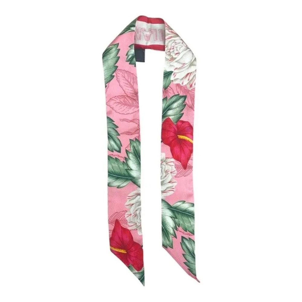 Gucci Pink Floral Silk Scarf
